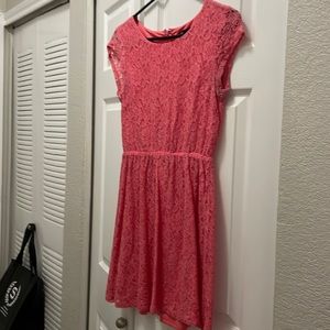 Small, coral, lace, SS dress